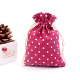 10pcs Dots Cotton Bags Wedding Party Favor Drawstring Gift Bag Candy Jewelry Pou