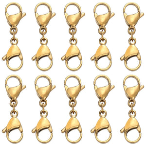 10pcs Double Lobster Clasp Extender Silver Clasps DIY Jewelry Making