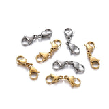 10pcs Double Lobster Clasp Extender Silver Clasps DIY Jewelry Making