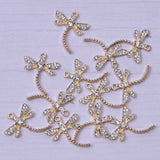 10pcs Dragonfly Rhinestone Dangle Charms DIY for Bracelet Necklace Bag