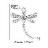 10pcs Dragonfly Rhinestone Dangle Charms DIY for Bracelet Necklace Bag