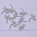 10pcs Dragonfly Rhinestone Dangle Charms DIY for Bracelet Necklace Bag
