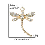 10pcs Dragonfly Rhinestone Dangle Charms DIY for Bracelet Necklace Bag