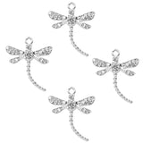 10pcs Dragonfly Rhinestone Dangle Charms DIY for Bracelet Necklace Bag