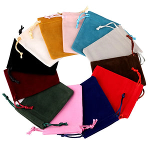 10pcs Drawstring High Velvet Bag Short Plush Multi-color for Jewelry Packaging