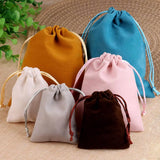 10pcs Drawstring High Velvet Bag Short Plush Multi-color for Jewelry Packaging