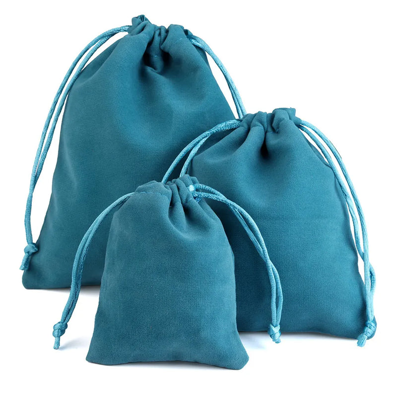 10pcs Drawstring High Velvet Bag Short Plush Multi-color for Jewelry Packaging
