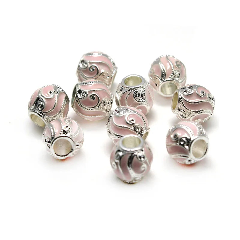 10pcs Drop Oil Cloisonne Spacer Beads for Jewelry Making