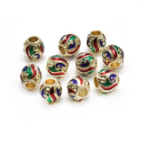10pcs Drop Oil Cloisonne Spacer Beads for Jewelry Making