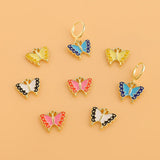 10pcs Enamel Butterfly Charms Drip Oil Insect Pendant DIY Jewelry Earrings