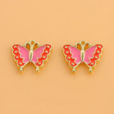 10pcs Enamel Butterfly Charms Drip Oil Insect Pendant DIY Jewelry Earrings