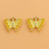 10pcs Enamel Butterfly Charms Drip Oil Insect Pendant DIY Jewelry Earrings