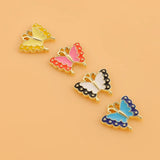 10pcs Enamel Butterfly Charms Drip Oil Insect Pendant DIY Jewelry Earrings