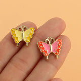 10pcs Enamel Butterfly Charms Drip Oil Insect Pendant DIY Jewelry Earrings