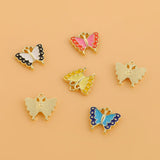 10pcs Enamel Butterfly Charms Drip Oil Insect Pendant DIY Jewelry Earrings