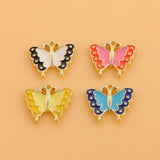 10pcs Enamel Butterfly Charms Drip Oil Insect Pendant DIY Jewelry Earrings