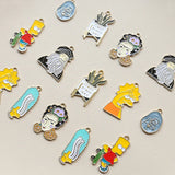 10pcs Family Charm Pendant DIY Enamel Cartoon Animation