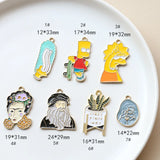 10pcs Family Charm Pendant DIY Enamel Cartoon Animation