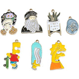 10pcs Family Charm Pendant DIY Enamel Cartoon Animation