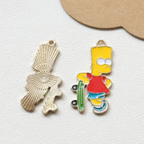 10pcs Family Charm Pendant DIY Enamel Cartoon Animation