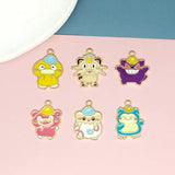 10pcs/lot Enamel Cat Duck Charms Pendant DIY Jewelry Making