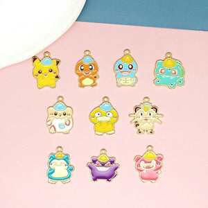 10pcs/lot Enamel Cat Duck Charms Pendant DIY Jewelry Making