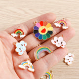 Colorful Rainbow Clouds Flower Charms for Jewelry Making