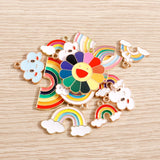 Colorful Rainbow Clouds Flower Charms for Jewelry Making