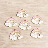 Colorful Rainbow Clouds Flower Charms for Jewelry Making