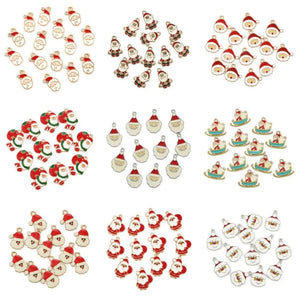 10pcs Santa Claus Christmas Charms for Jewelry Making DIY