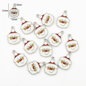 10pcs Santa Claus Christmas Charms for Jewelry Making DIY