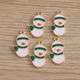 Enamel Christmas Tree Santa Claus Charms, 10pcs