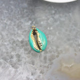 10pcs Golden Plated Cowrie Shell Charms Enamel Coated Jewelry Bulk