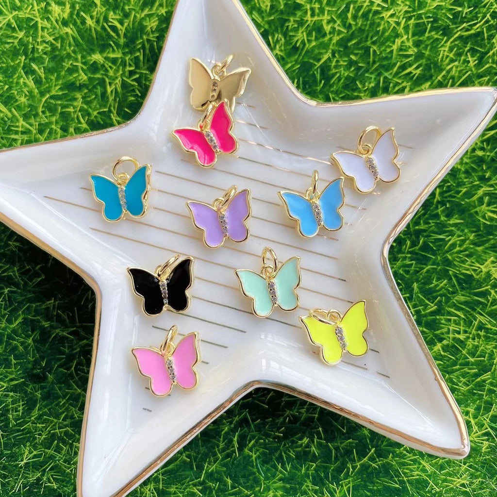 10pcs Butterfly Charm Pendant for Jewelry Making Girls