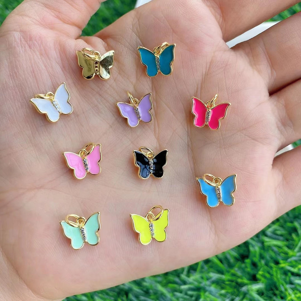 10pcs Butterfly Charm Pendant for Jewelry Making Girls