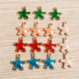 10pcs Enamel Marine Charms Shell Starfish Pearl Pendants DIY Necklaces Earrings