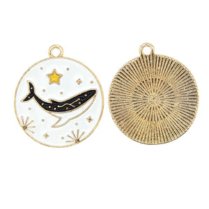 10pcs Enamel Whale Constellation Deer Charm For DIY Jewelry