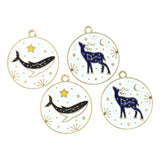 10pcs Enamel Whale Constellation Deer Charm For DIY Jewelry