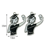 10pcs/lot Graduation Hat Girl Charms Pendant for DIY Jewelry Making