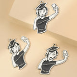 10pcs/lot Graduation Hat Girl Charms Pendant for DIY Jewelry Making