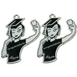 10pcs/lot Graduation Hat Girl Charms Pendant for DIY Jewelry Making