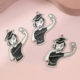 10pcs/lot Graduation Hat Girl Charms Pendant for DIY Jewelry Making