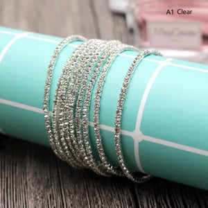 10pcs/lot Rhinestone Elastic Crystal Charms Jewelry Chains Bracelet& Bangle