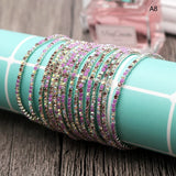 10pcs/lot Rhinestone Elastic Crystal Charms Jewelry Chains Bracelet& Bangle