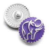 10pcs Elephant Painting Snap Buttons Fit 18mm Snap Bracelets Alloy DIY Jewelry