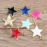 10pcs Star Shape Lover Oil Drop Charms Alloy Pendants for DIY Jewelry Making