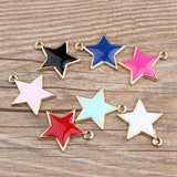 10pcs Star Shape Lover Oil Drop Charms Alloy Pendants for DIY Jewelry Making