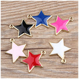 10pcs Star Shape Lover Oil Drop Charms Alloy Pendants for DIY Jewelry Making