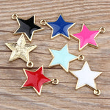 10pcs Star Shape Lover Oil Drop Charms Alloy Pendants for DIY Jewelry Making