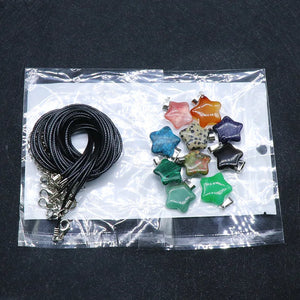 5pcs Star Stone Pendants Charms for DIY Necklace Jewelry Making